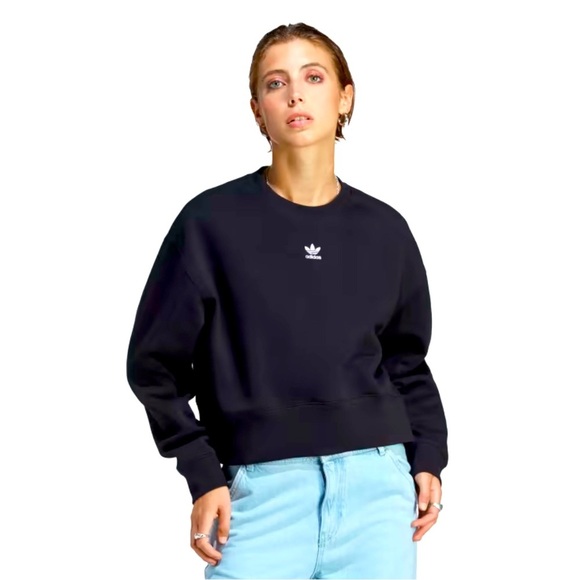 Adidas Adicolor ESSENTIALS CREW SWEATSHIRT Black Size XS - Picture 8 of 12